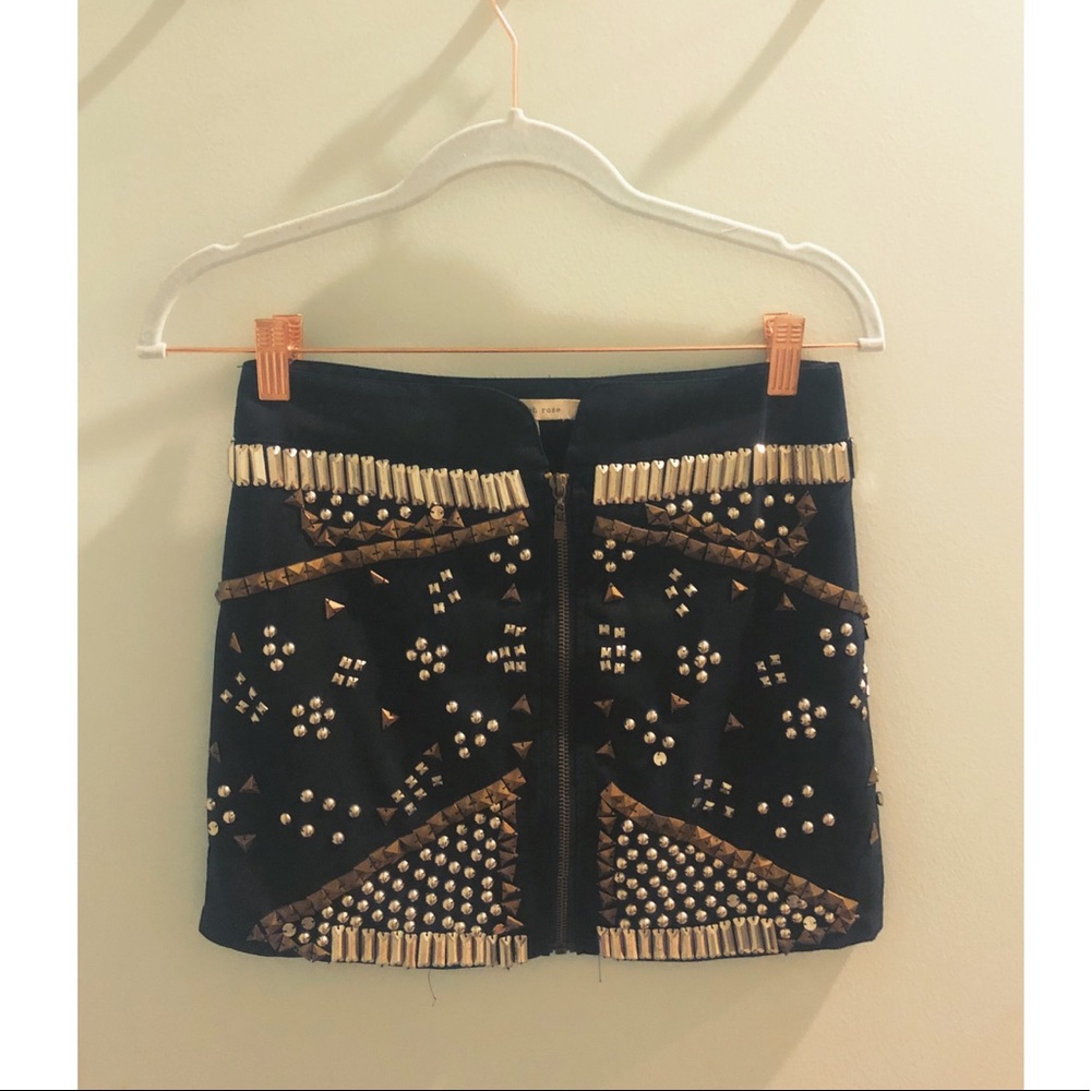 UO Studded Mini Skirt with Zipper
